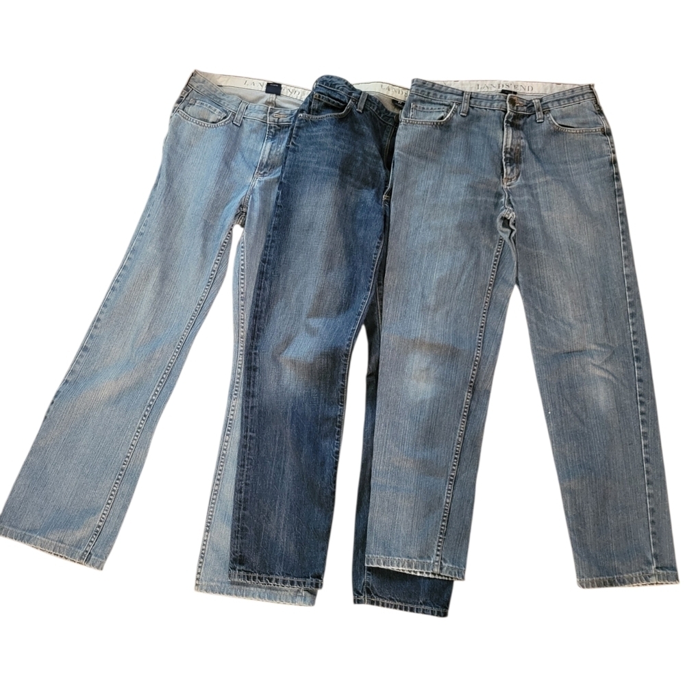 Lands End Bundle Of 3 Light Blue Men’s Straight-Leg Jeans